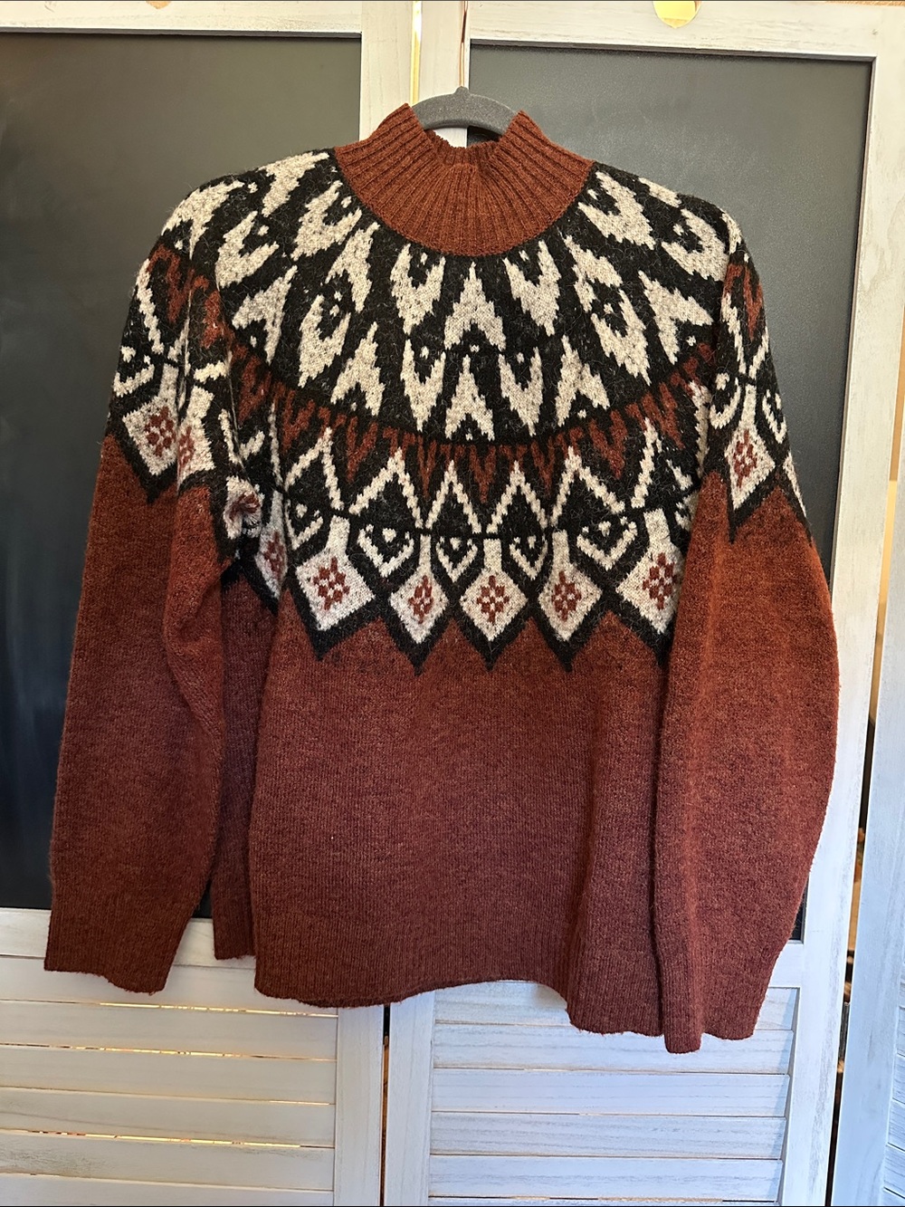 Rust Patterned A.N.A. Sweater - Women